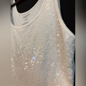 Old Navy Shirt Womens Xtra Large White Sequin Tank Top